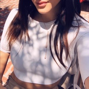BCBG thick crop elbow sleeves